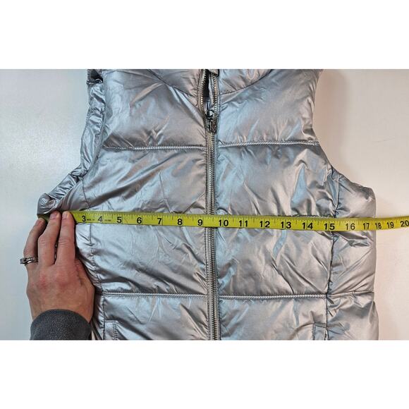 Metallic silver shiny girls XL (16) Puffer jacket vest holiday warm Christmas - Picture 9 of 10